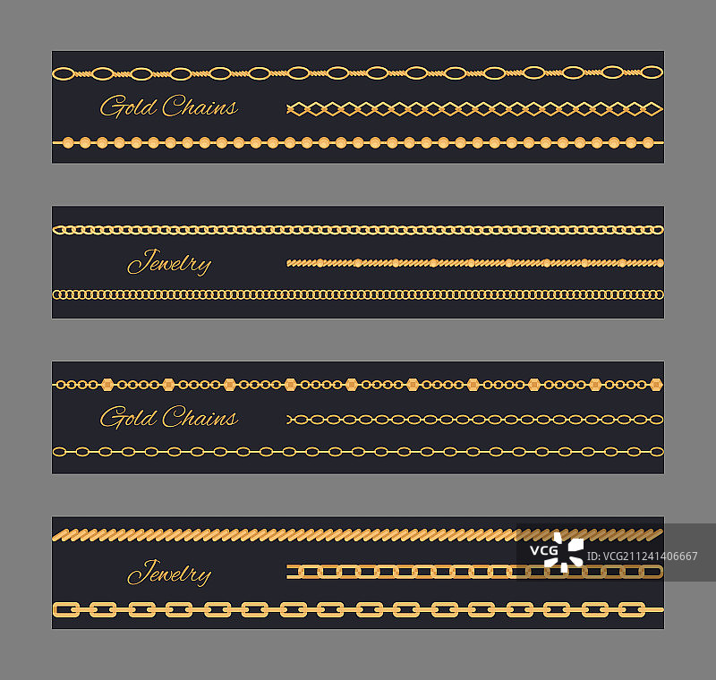 金色链条珠宝海报图片素材