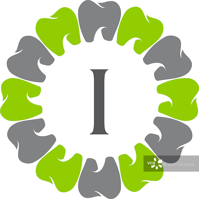 健康的牙齿护理字母I图片素材