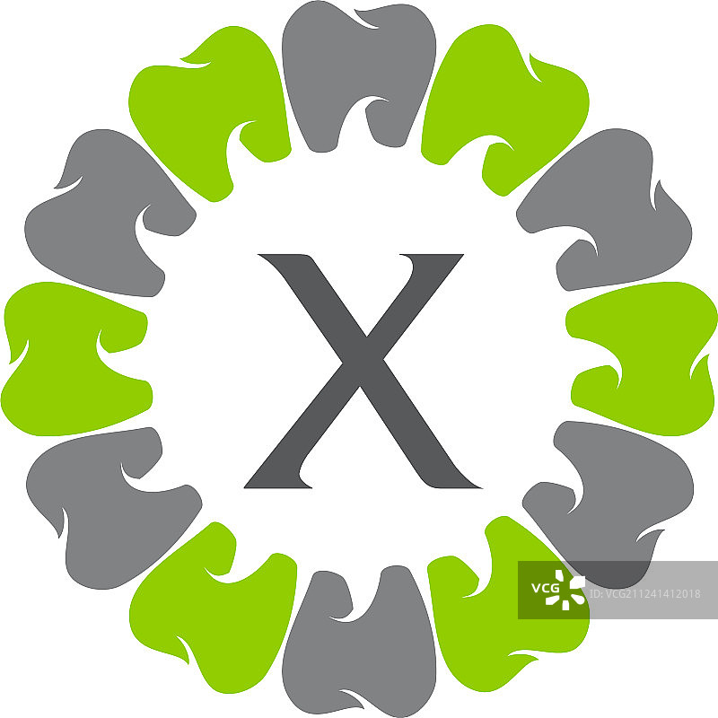 健康牙科护理字母X图片素材