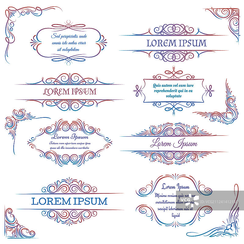 彩色复古精美装饰画框合集图片素材