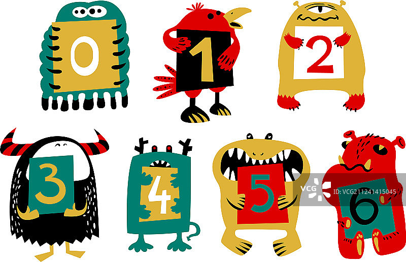 可爱彩色怪兽儿童字母表图片素材