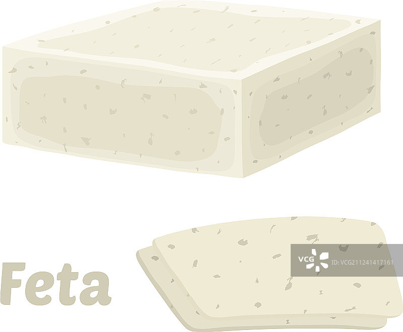 卡通扁平风格的羊乳酪块图片素材