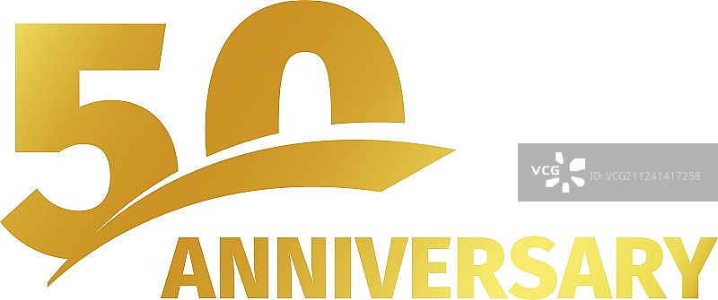 金色50周年抽象logo图片素材