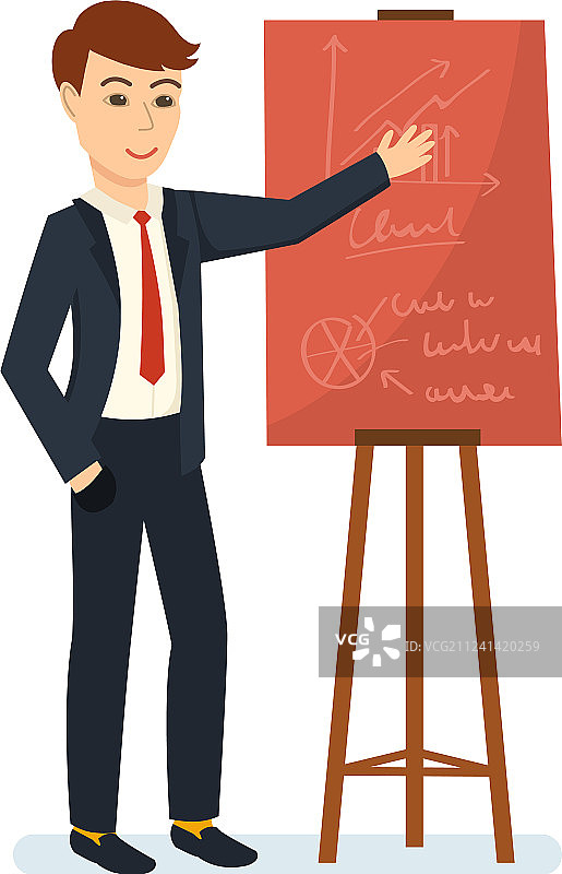 办公室职员为观众举办会议图片素材