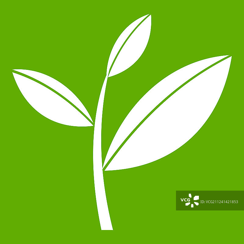 茶叶嫩芽绿色图标图片素材