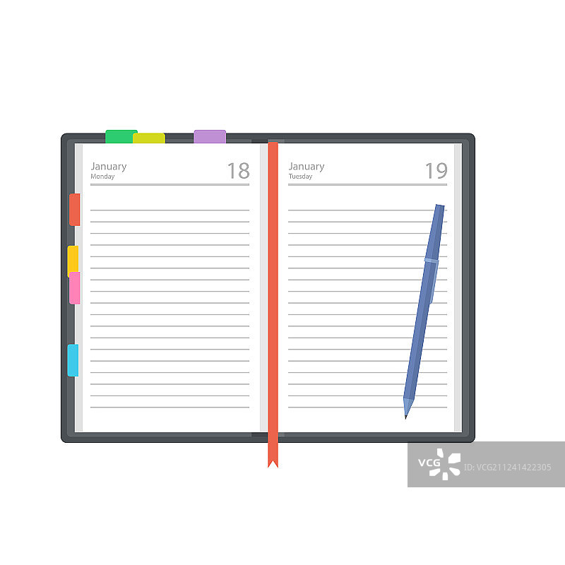 打开的日记计划本或笔记本图片素材