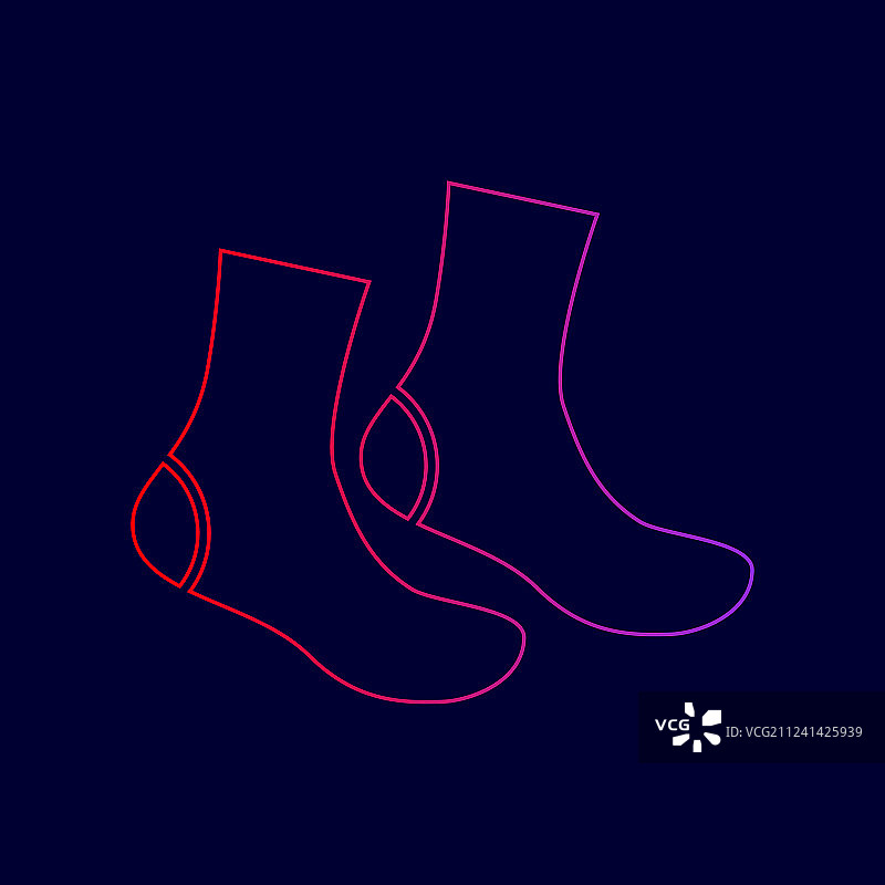 袜子符号渐变线条图标图片素材