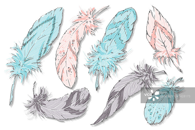 民族风羽毛无缝背景图片素材