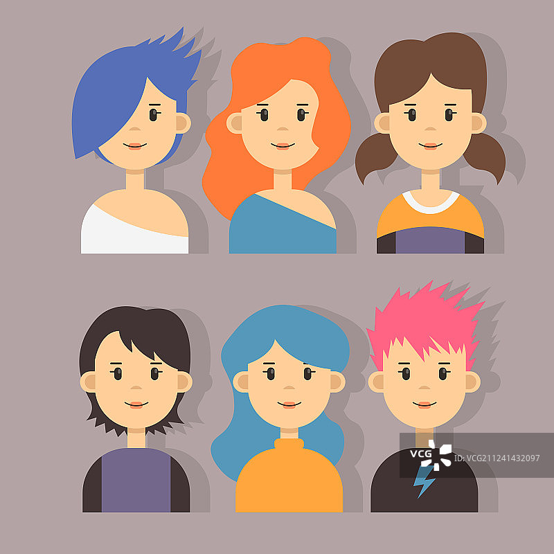 现代时尚女孩角色图片素材