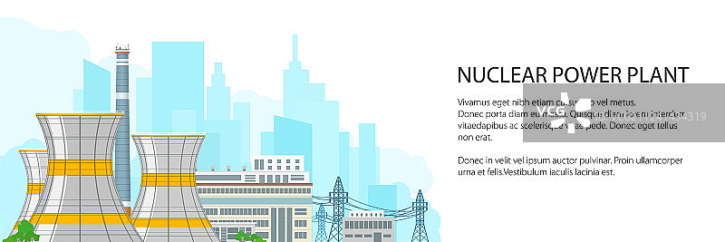 带有电力传输的白色banner图片素材