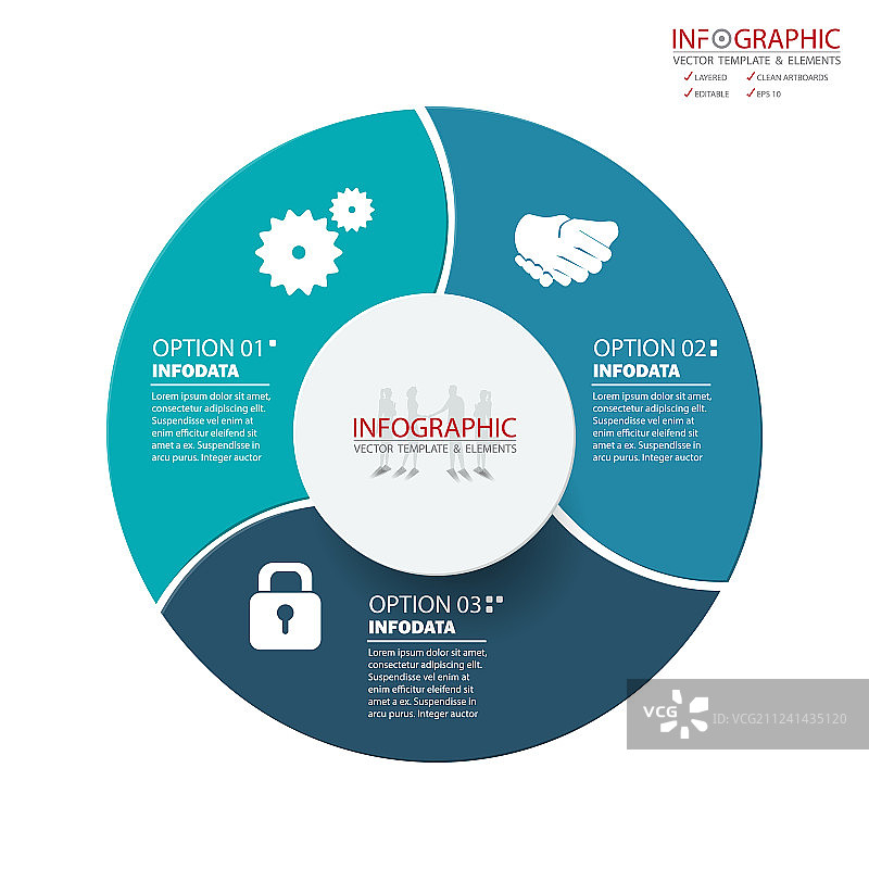 抽象元素信息图表3选项设计图片素材