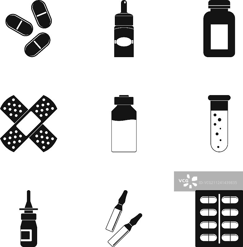 药物剂型图标简约风格图片素材