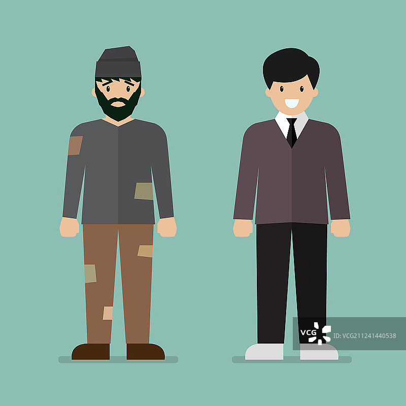 流浪汉和富人角色图片素材