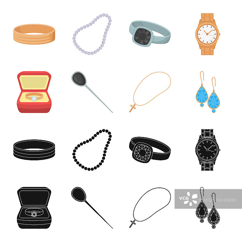 发夹耳环盒装戒指，带宝石图片素材