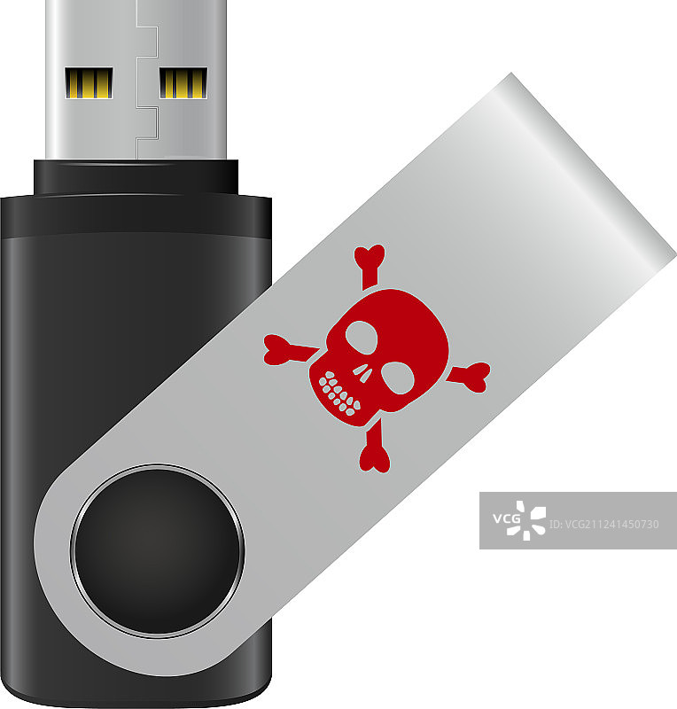 感染电脑病毒的USB闪存盘图片素材