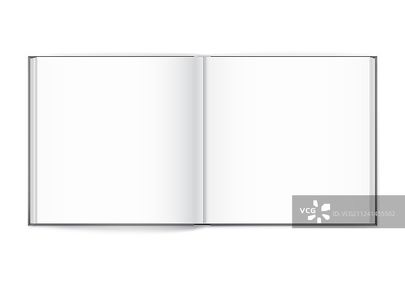 白色背景上的空白方形杂志内页图片素材