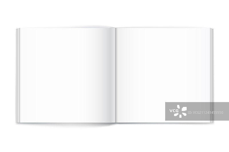 白色背景上的空白方形杂志内页图片素材