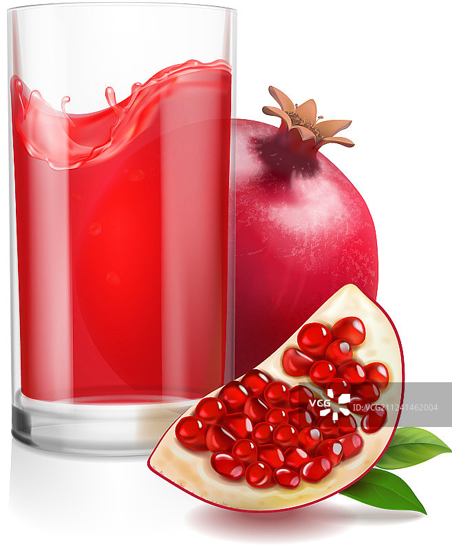 玻璃杯中的石榴汁图片素材