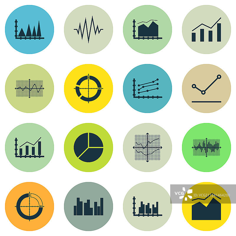 一组图表图表和统计图标图片素材