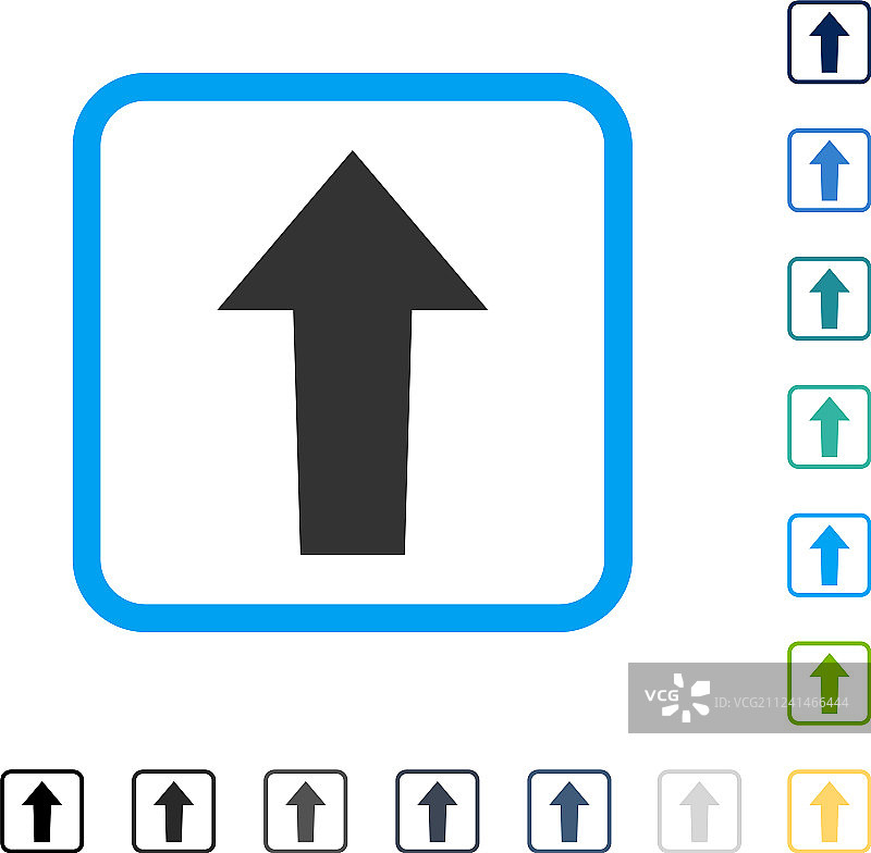 带框向上箭头图标图片素材