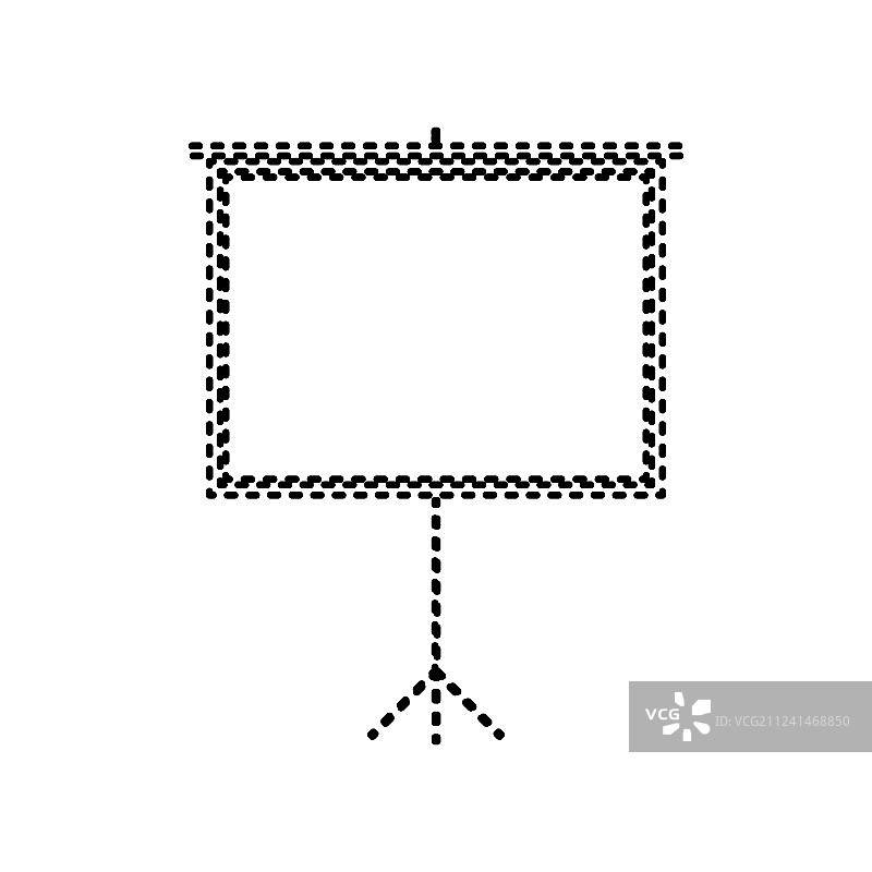 空白投影屏幕黑色虚线图标图片素材