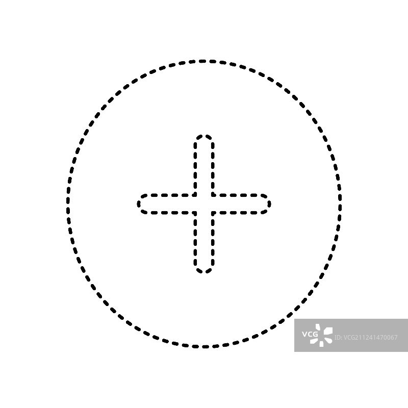 黑色虚线加号图片素材