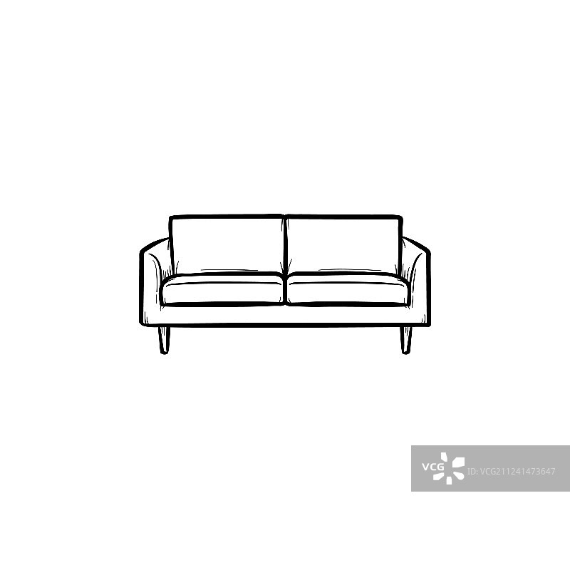 沙发手绘草图图标图片素材