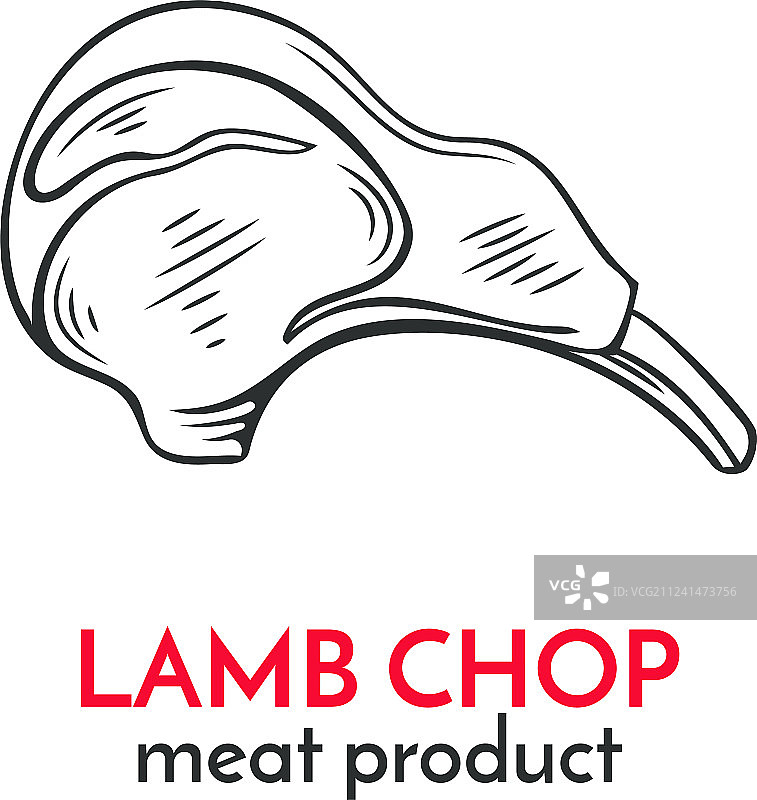 手绘羊排图标图片素材