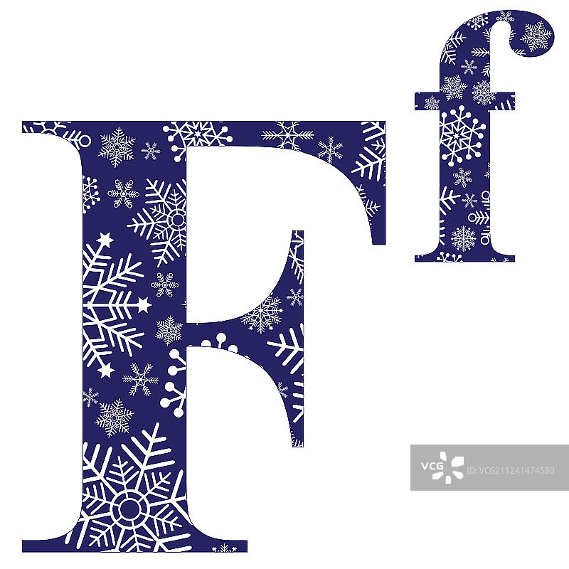 大写和小写字母F图片素材