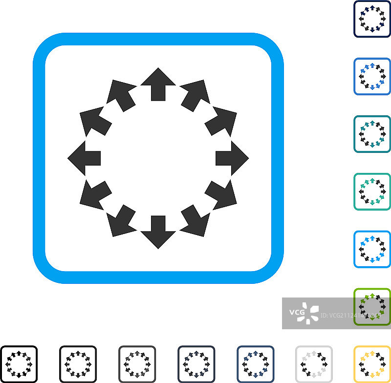 径向箭头框架图标图片素材