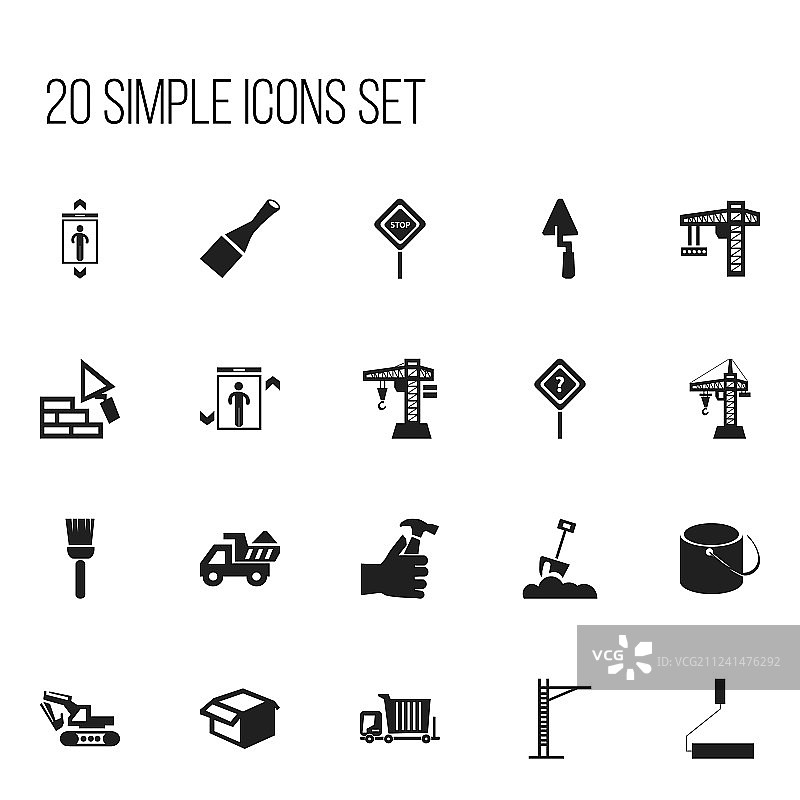 20个可编辑的结构图标图片素材