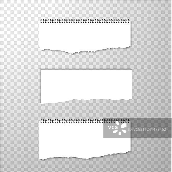 带螺旋的水平撕裂纸片图片素材