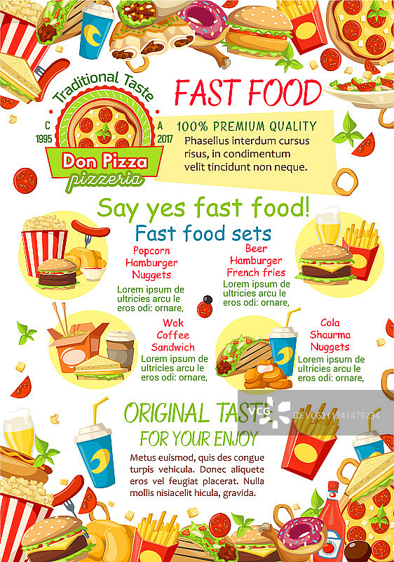 快餐店菜单海报图片素材