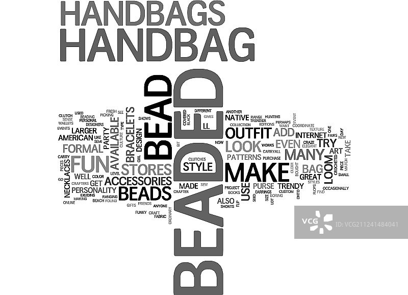 串珠手提包热潮文字云概念图片素材