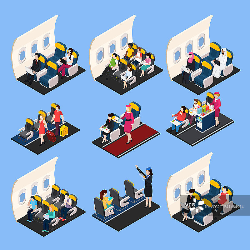 飞机乘客组合图片素材