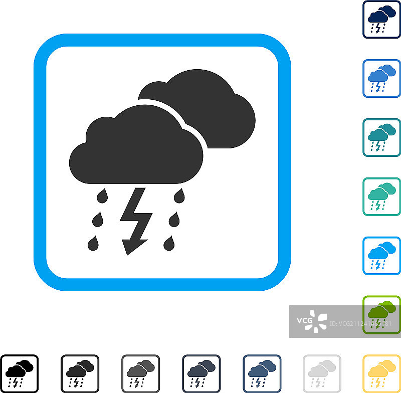雷暴云框架图标图片素材