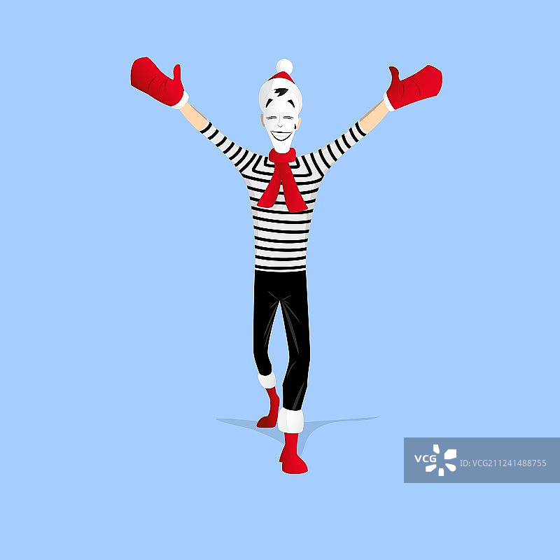 哑剧表演 - 张开双臂图片素材