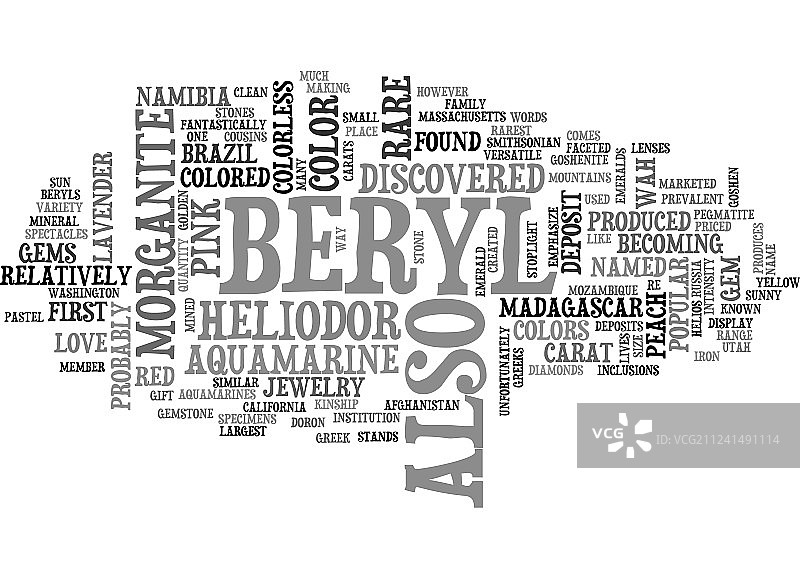 绿柱石颜色文本词云概念图片素材