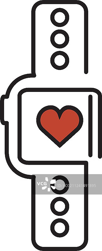 带有心脏病学应用程序的智能手表图片素材