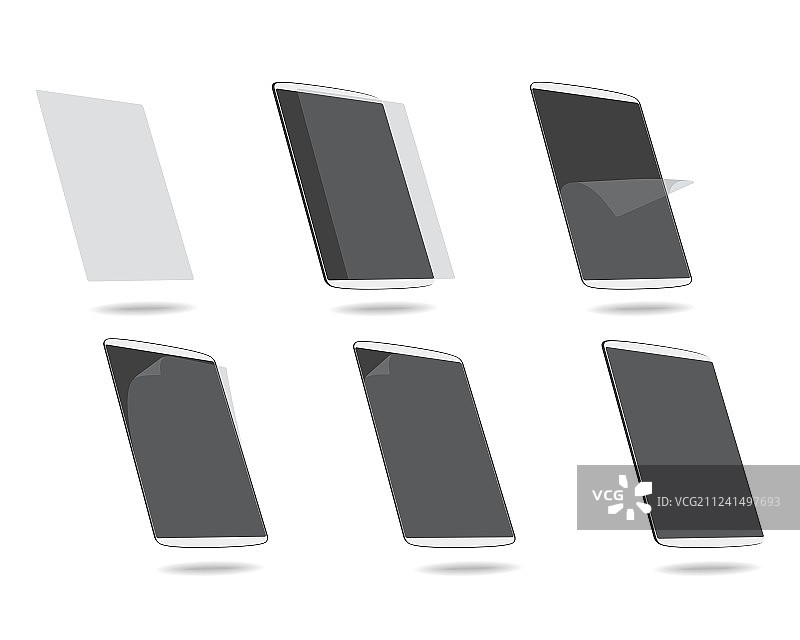 平板电脑贴膜步骤图片素材