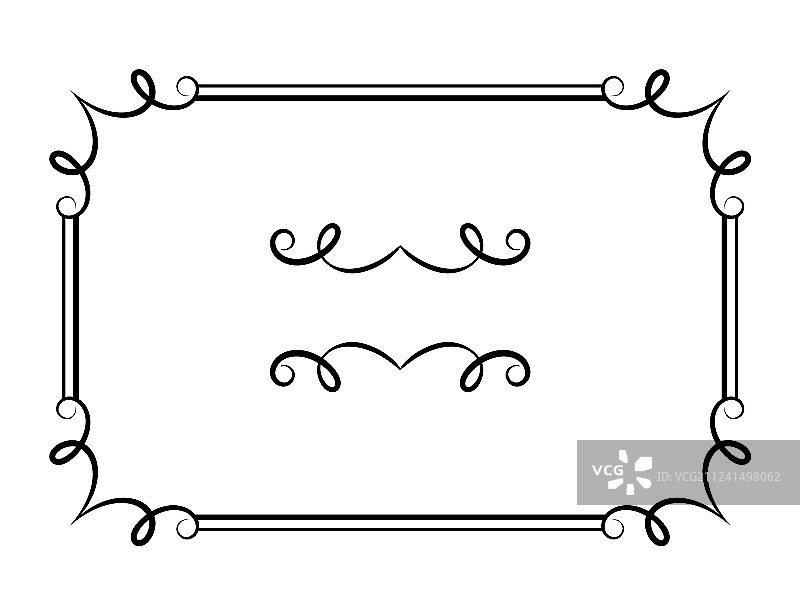 复古花纹矩形框架图片素材