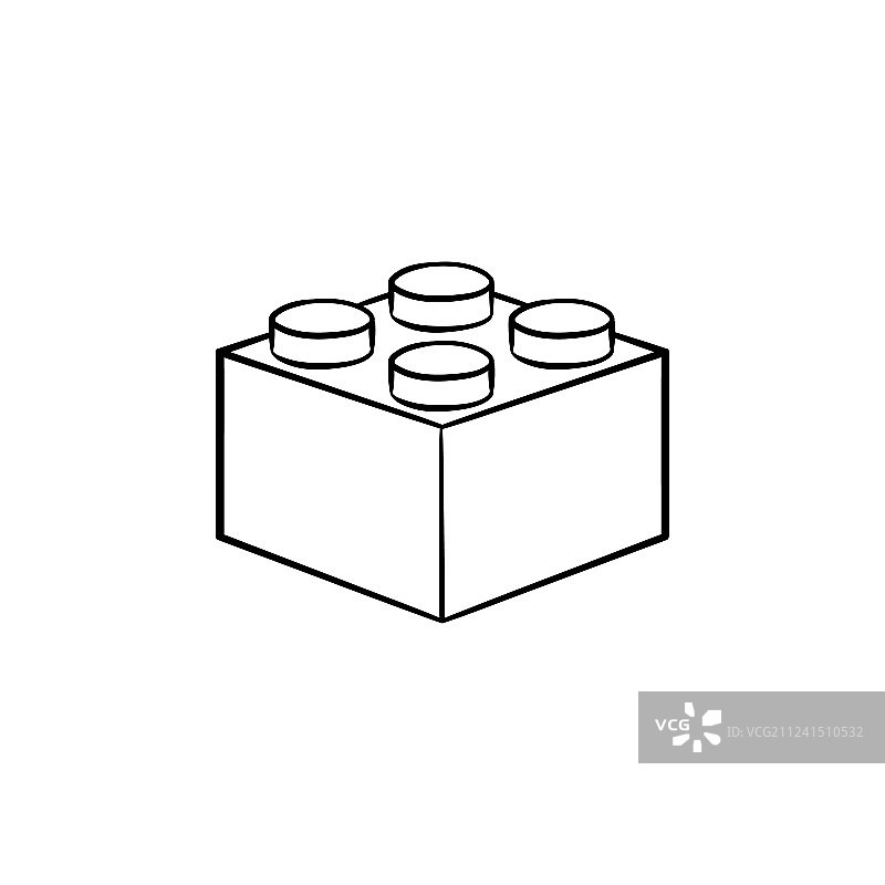 手绘积木轮廓涂鸦图标图片素材