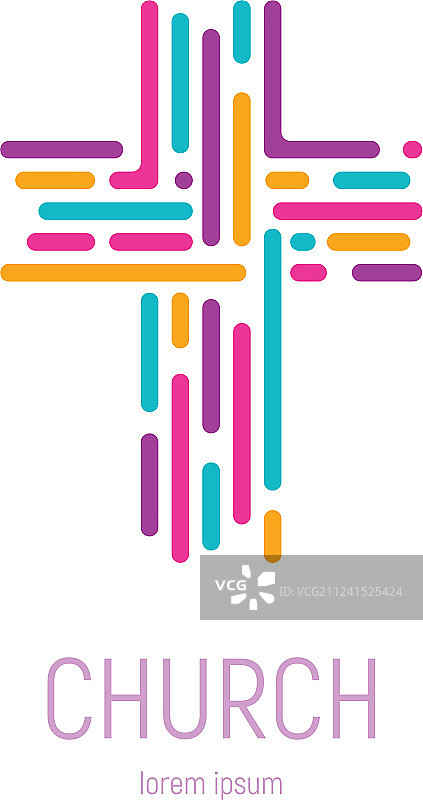 抽象基督教十字架标志模板图片素材