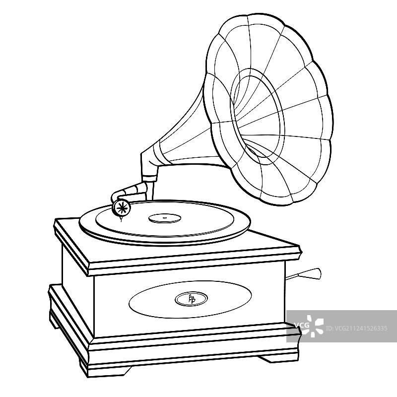 留声机复古漫画书风格图片素材