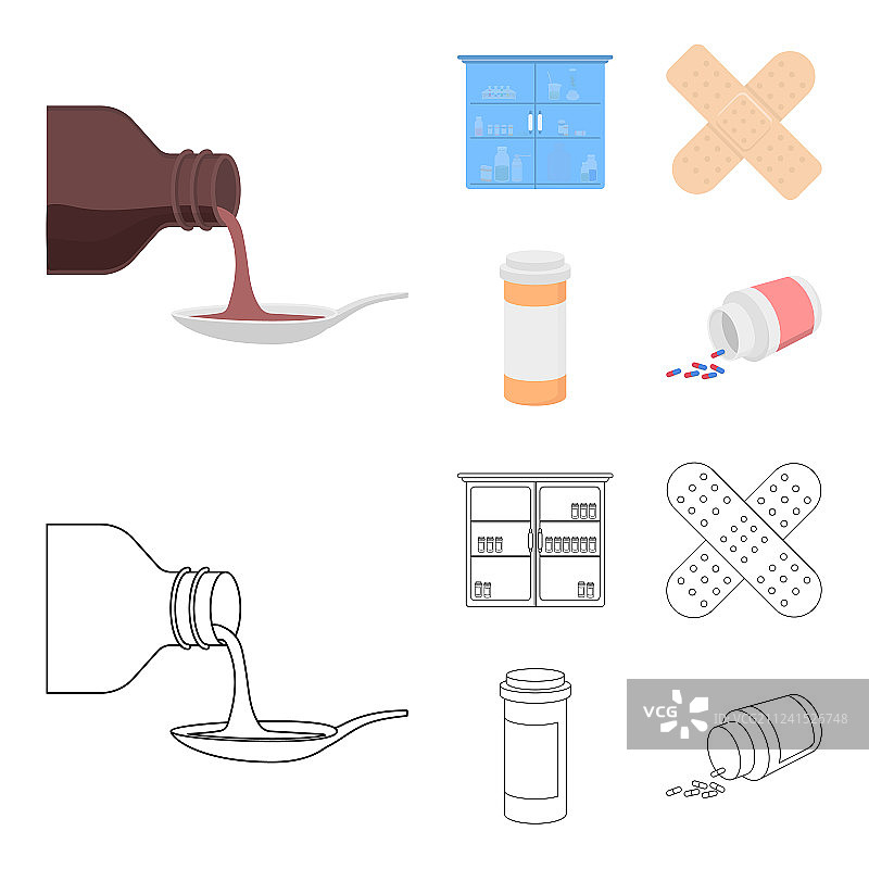 糖浆、蜂蜜、药柜与膏药图片素材