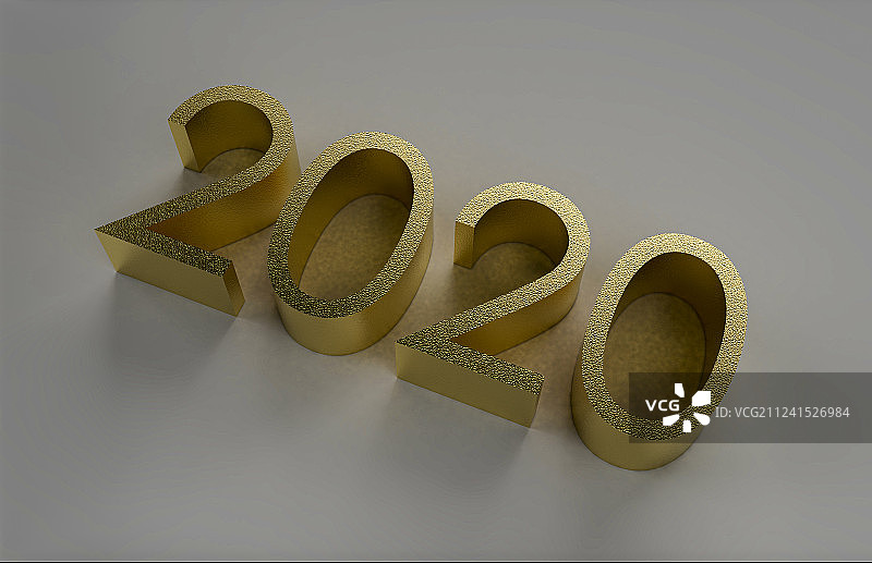 黄金的年份数字2020图片素材