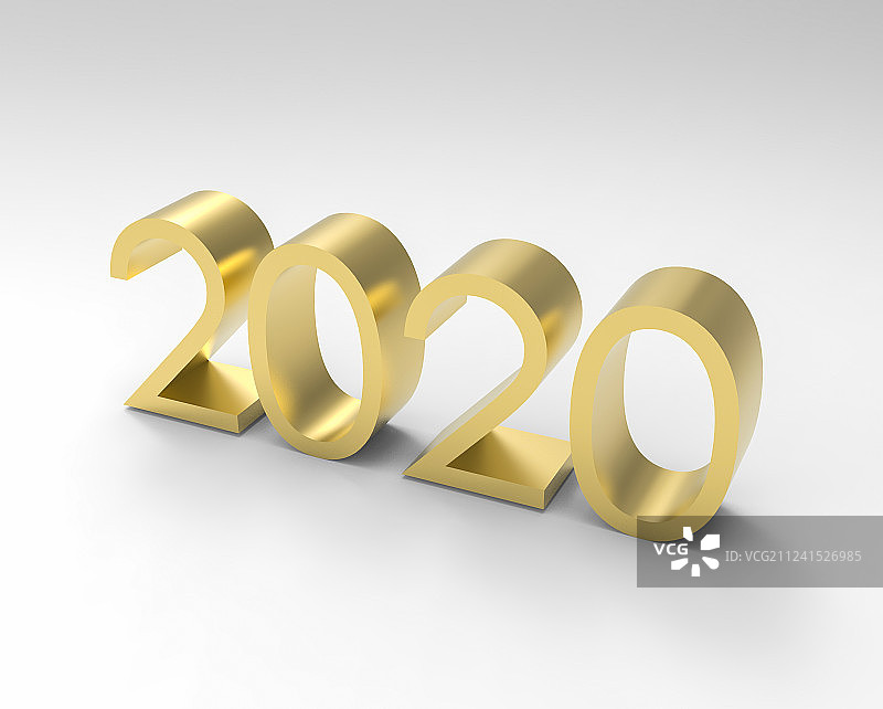 黄金的年份数字2020图片素材