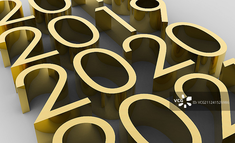 金属的年份数字2020图片素材