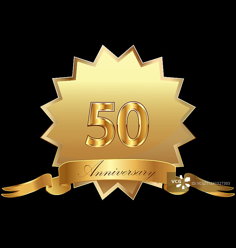 50周年金色奖牌图片素材