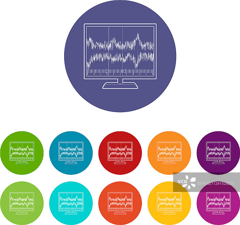 均衡器监视器图标轮廓样式图片素材